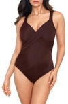 Miraclesuit Revele Wrap-front One-piece Swimsuit In Black