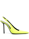 Saint Laurent Kiss 115mm Slingback Pumps In Yellow