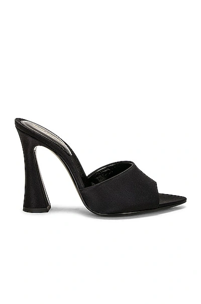 Saint Laurent Gippy Satin Mule Sandals In Black