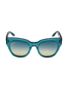 Barton Perreira Lioness Mixed-media Butterfly Sunglasses In Teal
