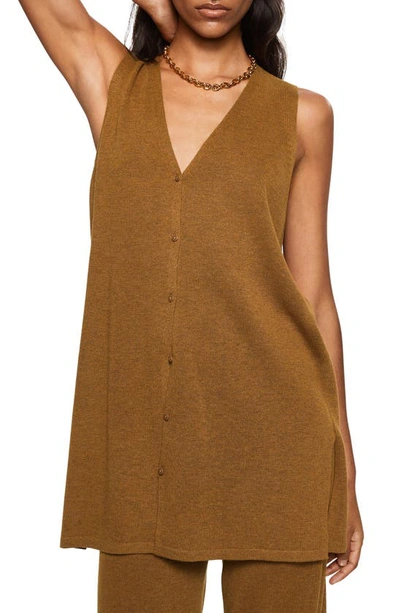 Mango Oversized Fine-knit Cardigan Medium Brown In Medium Brown