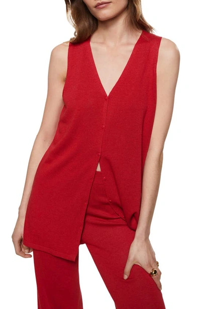 Mango Oversized Fine-knit Cardigan Strawberry
