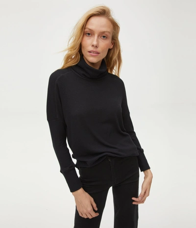 Michael Stars Bea Turtleneck Top In Black