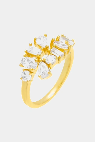 By Adina Eden Multishape Wrap Ring In Gold-plated