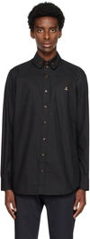 Vivienne Westwood Embroidered Cotton-poplin Shirt In Black