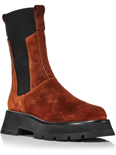 3.1 Phillip Lim Kate Suede Exaggerated-sole Chelsea Boots In Brown
