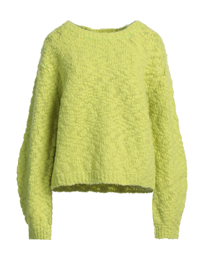 Helmut Lang Bouclé-knit Wool-blend Sweater In Lime Green