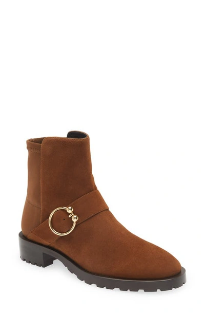 Stuart Weitzman Luxering Suede And Neoprene Ankle Boots In Brown