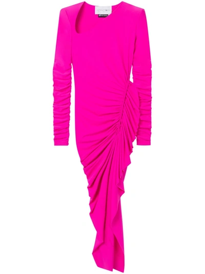 Az Factory X Ester Manas Cut-out Asymmetrical Dress In Fus Fuchsia