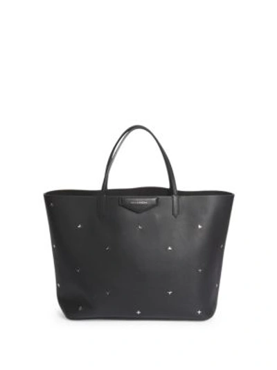 Givenchy Antigona Large Metal Cross Leather Tote In Black