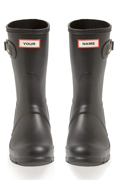 Hunter Original Short Personalized Rain Boot In Black