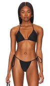 Frankies Bikinis Tia Rib Bikini Top In Black