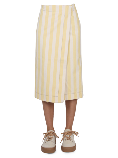 Sunnei Striped Pattern Skirt In Beige