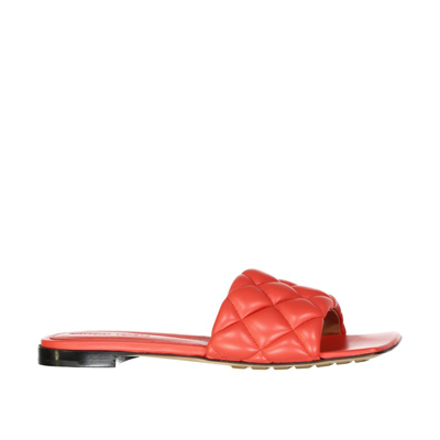 Bottega Veneta Padded Flat Sandals In Red