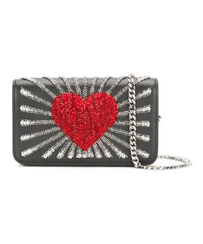 Les Petits Joueurs Ginny Heart Leather Clutch In Multi