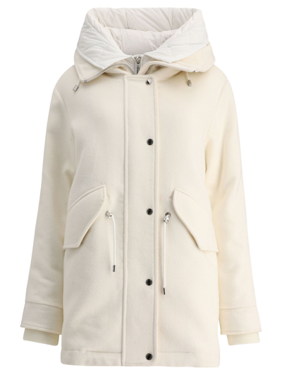 Moorer Womens White Other Materials Coat