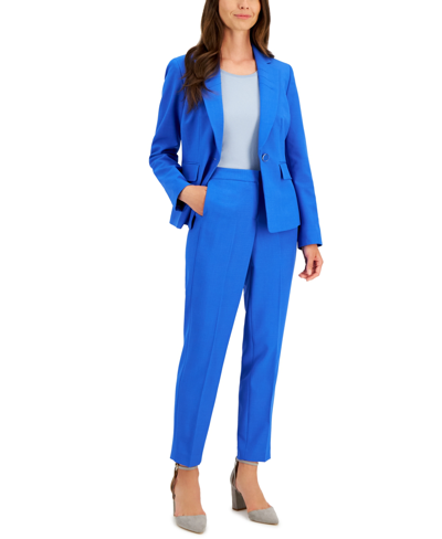 Le Suit Single-button Blazer And Slim-fit Pantsuit, Regular And Petite Sizes In Cornflower
