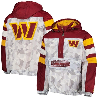 Starter Men's  White, Burgundy Washington Commanders Thursday Night Gridiron Raglan Half-zip Hooded J In White,burgundy