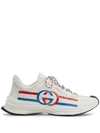 Gucci Run Printed Leather Sneakers In White