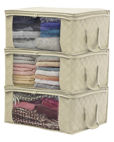 Sorbus 3pc Aqua Fiber Clothing Storage Bags In Nocolor