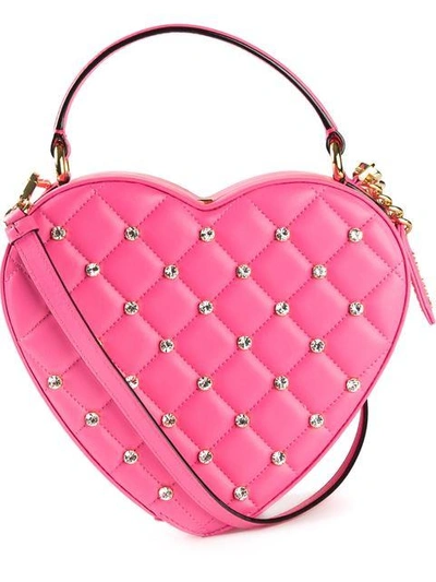 Moschino Swarovski Crystal Embellished Heart Shoulder Bag In