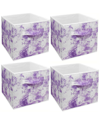 Sorbus Tie Dye Purple 6pc Foldable Cube Storage Bin Set In Pastel Purple