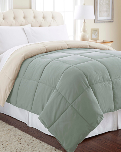 Modern Threads Down Alternative Reversible Comforter In Dusty Sage/almond