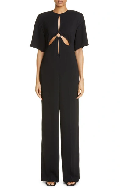 Stella Mccartney Cutout Straight-leg Jumpsuit In Black