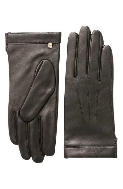 Bruno Magli Cashmere Lined Leather Gloves In Black