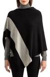 Sofia Cashmere Striped Cashmere Poncho In Black