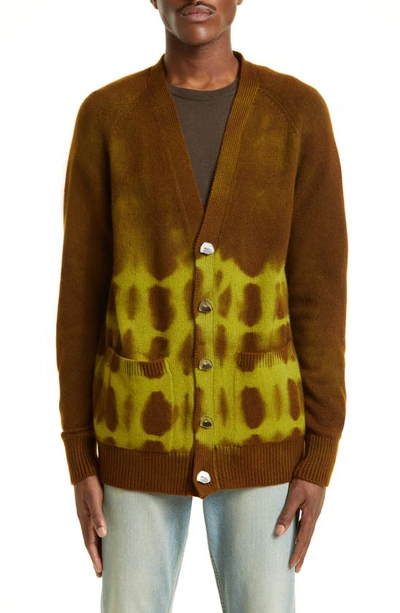 The Elder Statesman Vision Cardigan In Brown