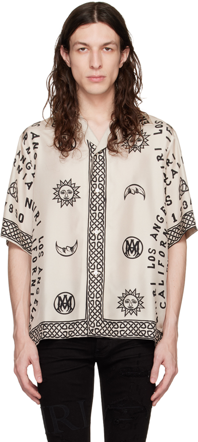 Amiri Ouija Board Bowling Shirt In Black | ModeSens