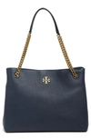 Tory Burch Women's Kira Leather Tote In Royal Navy