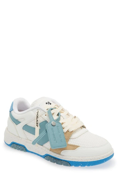 Off-white Men's Out Of Office Leather Low-top Sneakers In White Blue