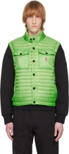 Moncler Ollon Recycled Micro Ripstop Down Vest In Green