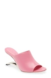 Alexander Mcqueen Women's Leather Sculptural-heel Mules In Sugar Pink
