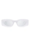 Loewe Paula's Ibiza Original 49mm Small Rectangular Sunglasses In White Silver