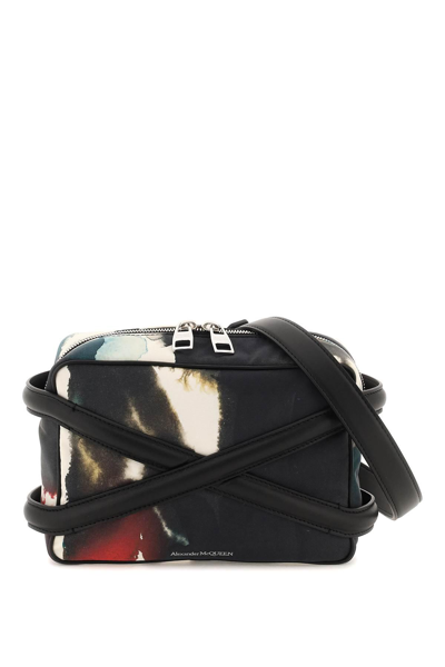 Alexander Mcqueen Harness Technical Fabric Camera Bag In Black,white,red