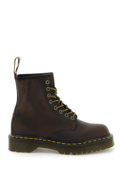Dr. Martens' Dr.martens 1460 Crazy Horse Lace-up Combat Boots In Brown
