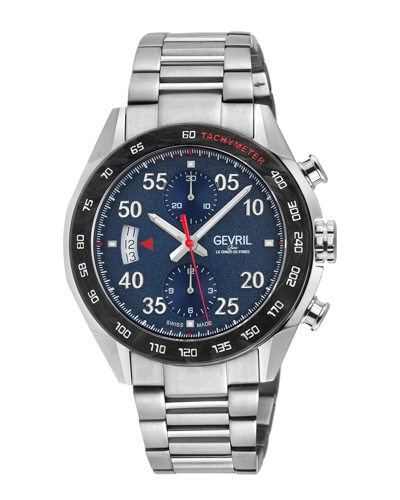 Gevril Men's Ascari Swiss Automatic Silver-tone Stainless Steel Bracelet Watch 42mm