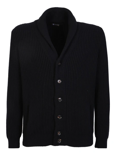 Colombo Long-sleeve Cashmere Cardigan In Black