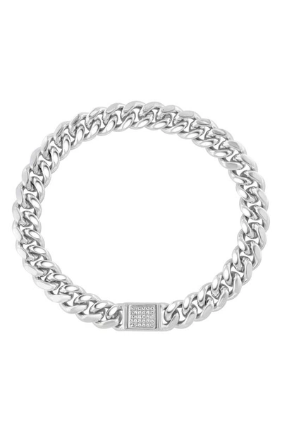 Effy Sterling Silver Diamond Curb Chain Bracelet In White