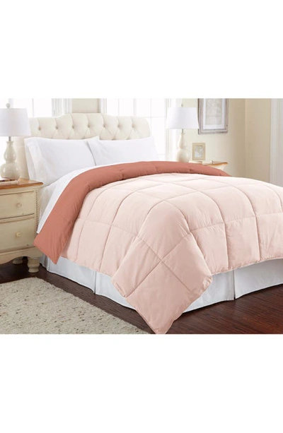 Modern Threads Down Alternative Reversible Comforter In Rosewood/rose