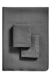 Melange Home Micro Vermechelli Stonewash Quilt Set In Dark Grey