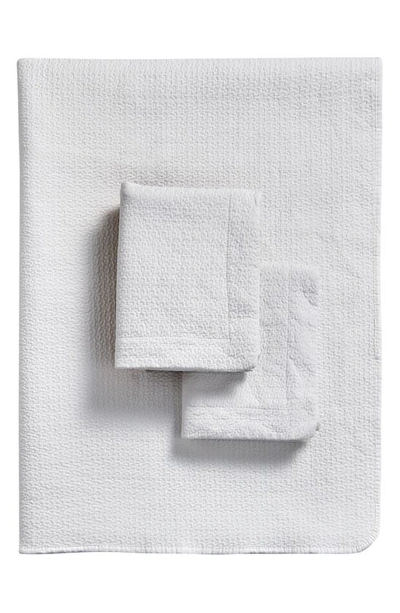 Melange Home Micro Vermechelli Stonewash Quilt Set In White