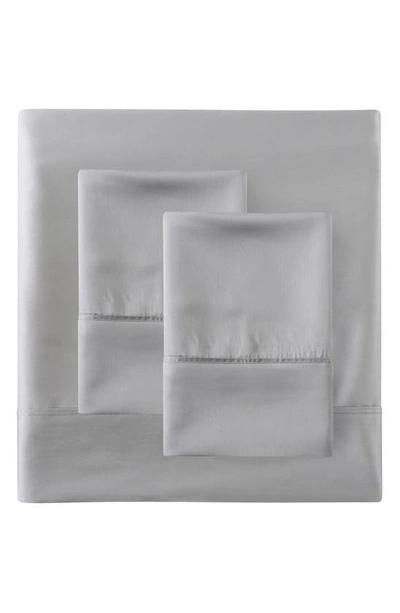 Melange Sateen Rayon From Bamboo Sheet 4-piece Set In Light Grey