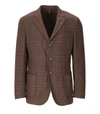 Santaniello Brown Tartan Single-breasted Jacket