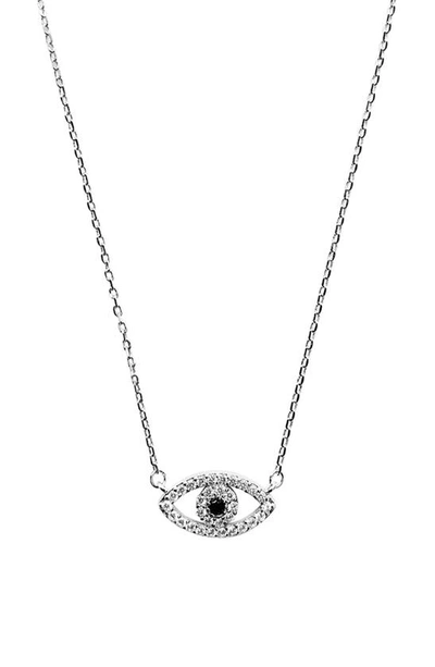Adornia Crystal Evil Eye Pendant Necklace In Silver