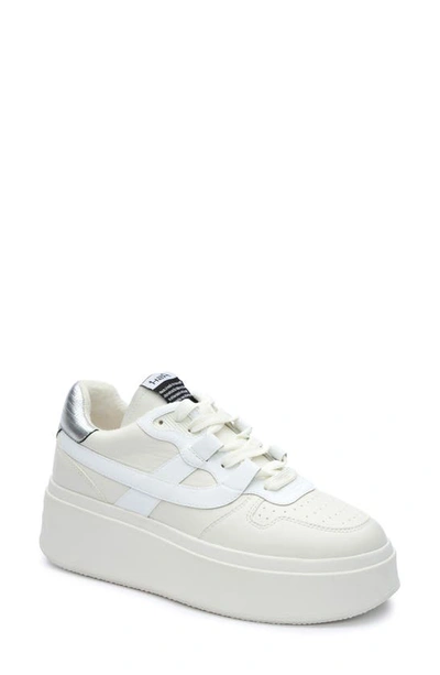 Ash Match Platform Sneaker In White/silver