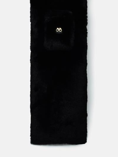 Moose Knuckles Sackett Black Polyester Scarf